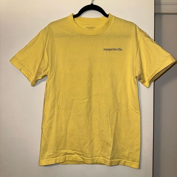 Margaritaville Medium Unisex Graphic Crew Short Sleeve Tee Yellow Colorful GUC - Picture 2 of 9